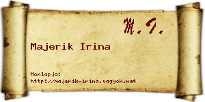 Majerik Irina névjegykártya